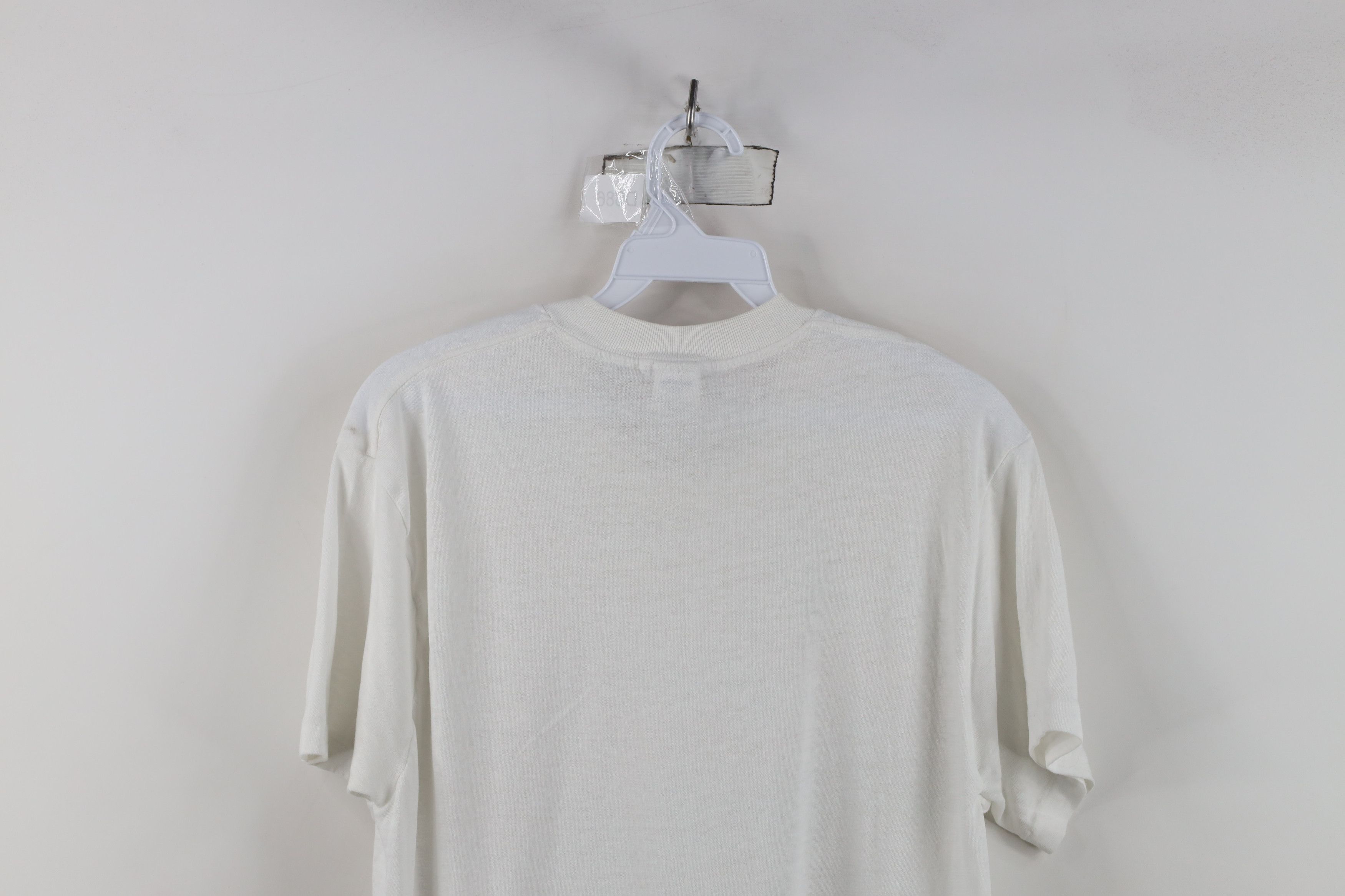 Vintage Vintage 90s Streetwear Blank Super Thin T-Shirt White USA Size US L / EU 52-54 / 3 - 11 Thumbnail