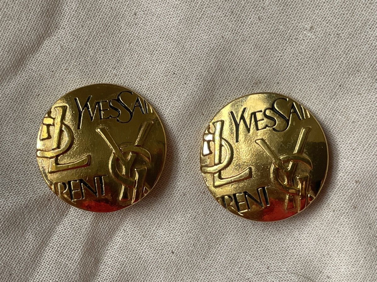 Yves Saint Laurent YSL MONOGRAM LOGO EARRINGS Size ONE SIZE - 1 Thumbnail