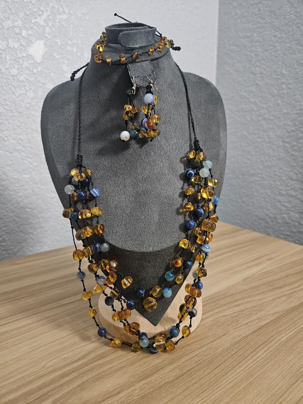 Other Blue and orange beaded 3 piece set Size ONE SIZE - 1 Thumbnail