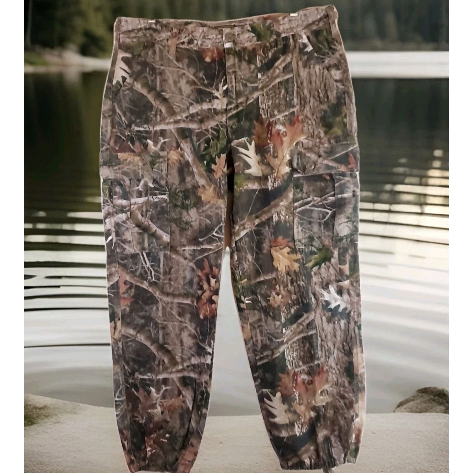 Hunter Ridge Hunter Pants Mens Large Brown TrueTimber Camouflage Cargo Straight Leg Tie Size US 33 - 2 Thumbnail