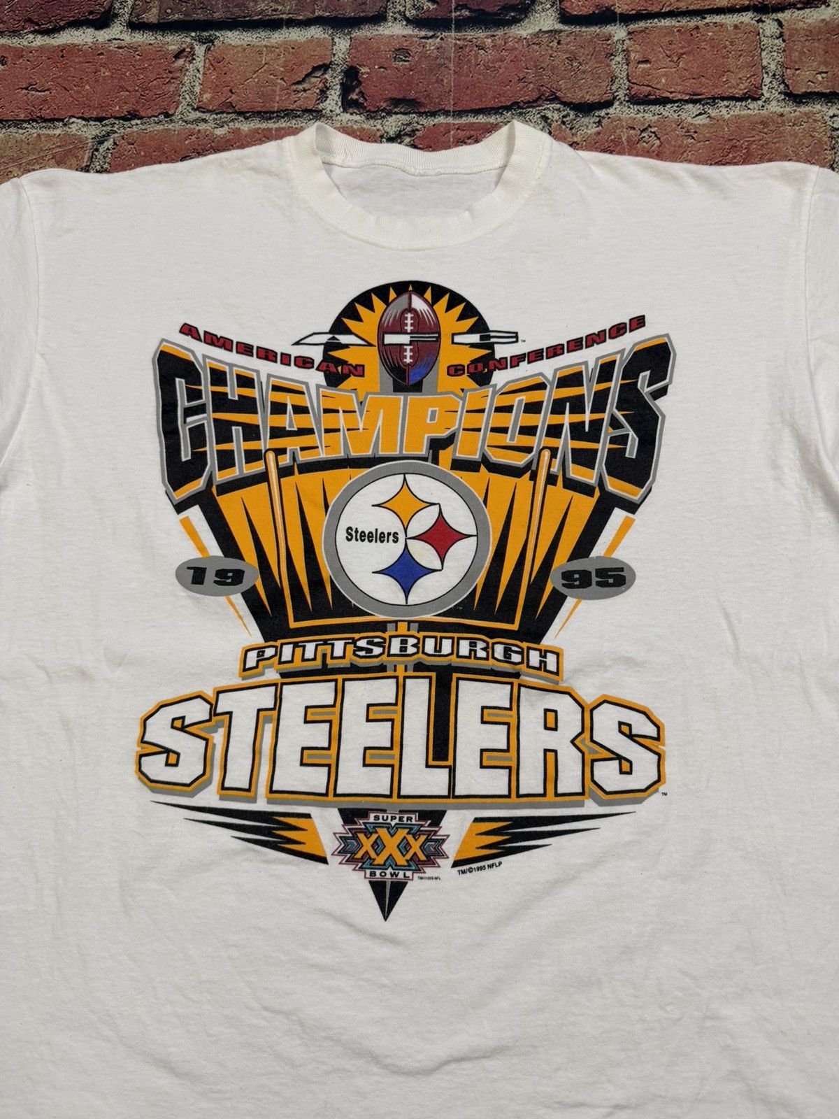 Starter Vintage 1995 Pittsburgh Steelers Super Bowl AFC Champs Tee Size US XL / EU 56 / 4 - 3 Thumbnail