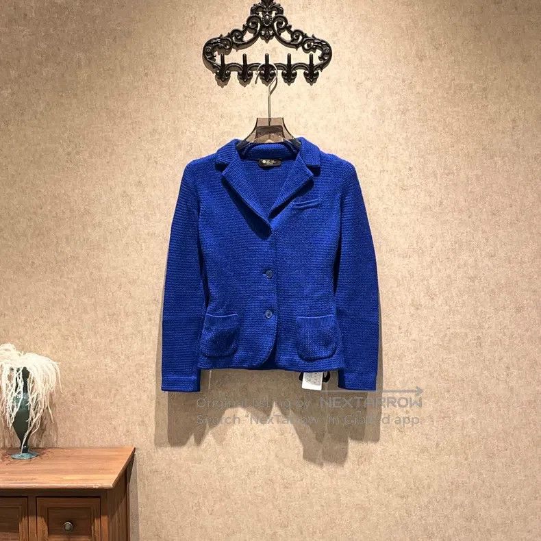 Loro Piana Loro Piana Navy Blue Knitted Blazer Jacket Size XXS / US 00 / IT 34 - 1 Thumbnail