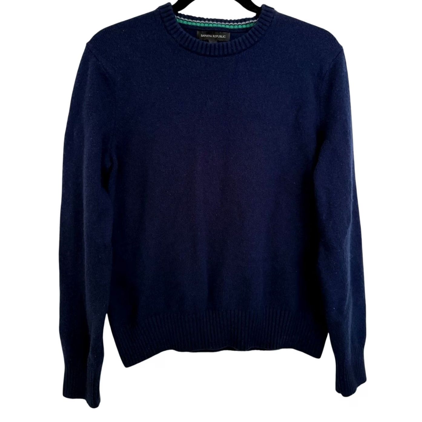 Banana Republic Banana Republic Navy Merino Wool Crewneck Knit Sweater Pullover Men M Blue Size US M / EU 48-50 / 2 - 2 Thumbnail