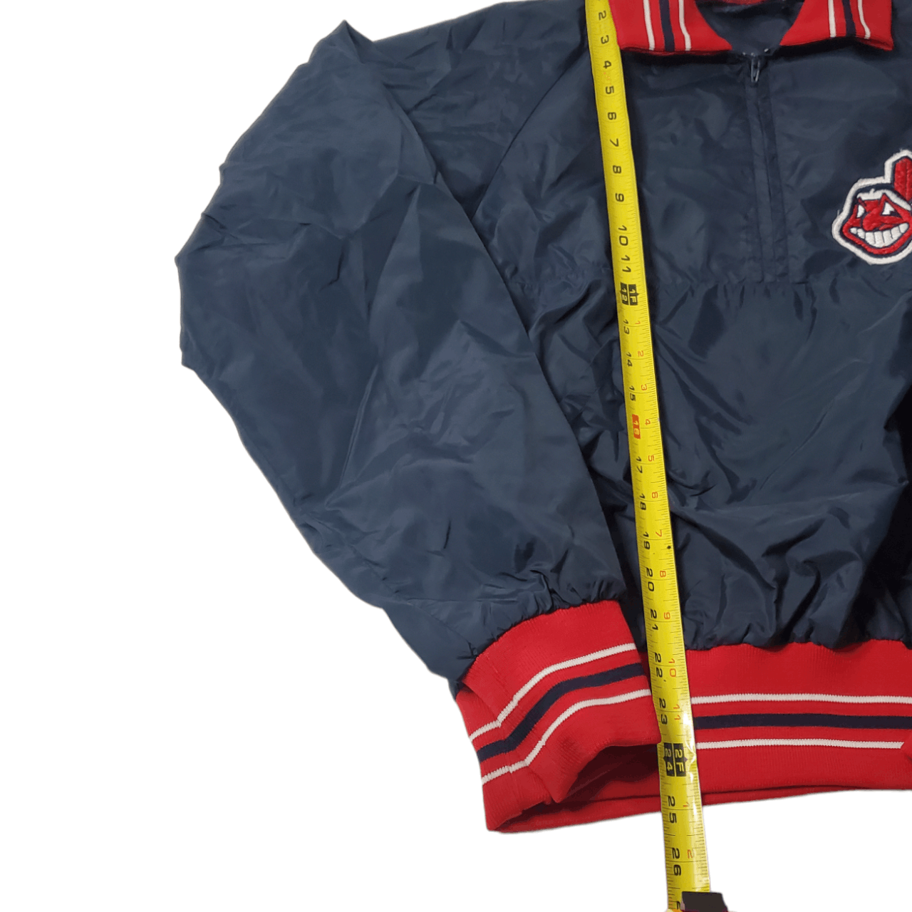 MLB × Vintage 90s Cleveland Indians Half Zip Windbreaker Size US S / EU 44-46 / 1 - 6 Thumbnail