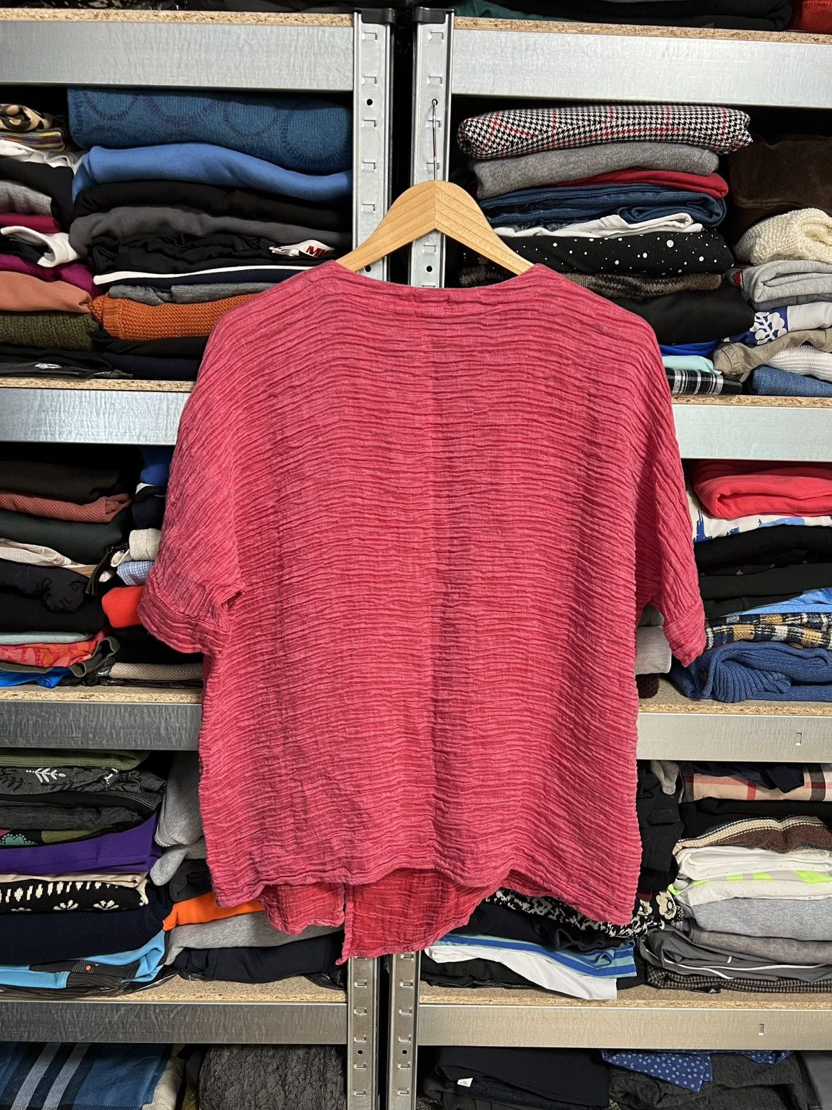Designer GRIZAS Linen Silk Textured Asymmetric Top Tunic Sz M Blouse Size M / US 6-8 / IT 42-44 - 6 Thumbnail
