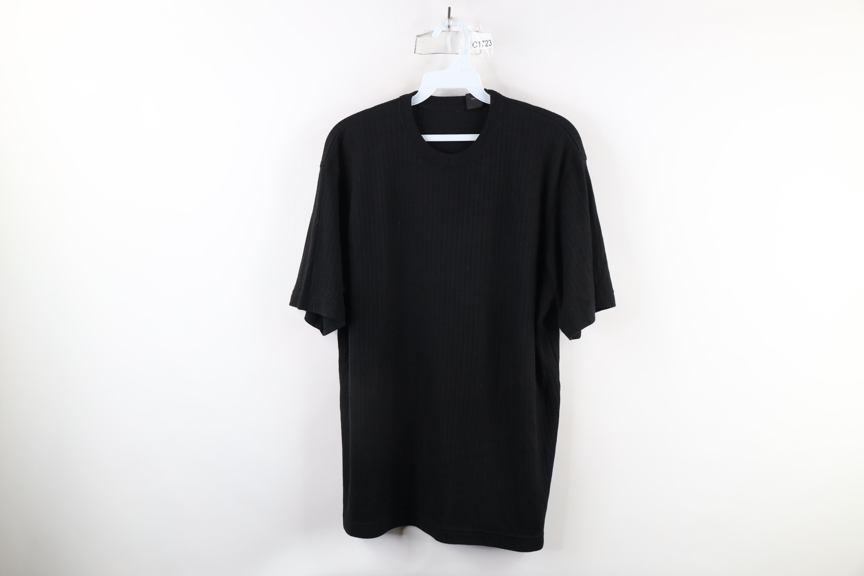 Vintage Vintage 90s Streetwear Ribbed Knit Short Sleeve T-Shirt Size US M / EU 48-50 / 2 - 1 Thumbnail