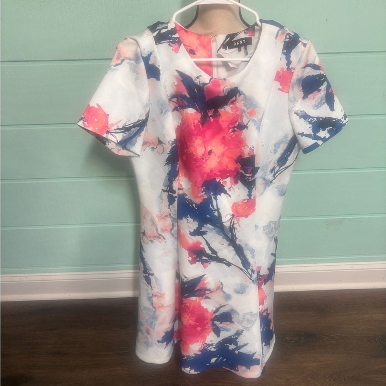 DKNY DKNY Floral Abstract Print Sheath Dress Size 14 Short Sleeve Size XL / US 12-14 / IT 48-50 - 3 Thumbnail