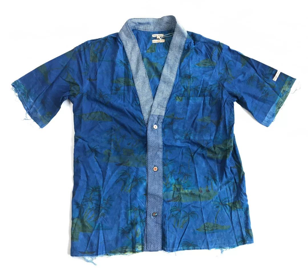 Visvim blue hand-painted vintage shirt Size US M / EU 48-50 / 2 - 1 Thumbnail