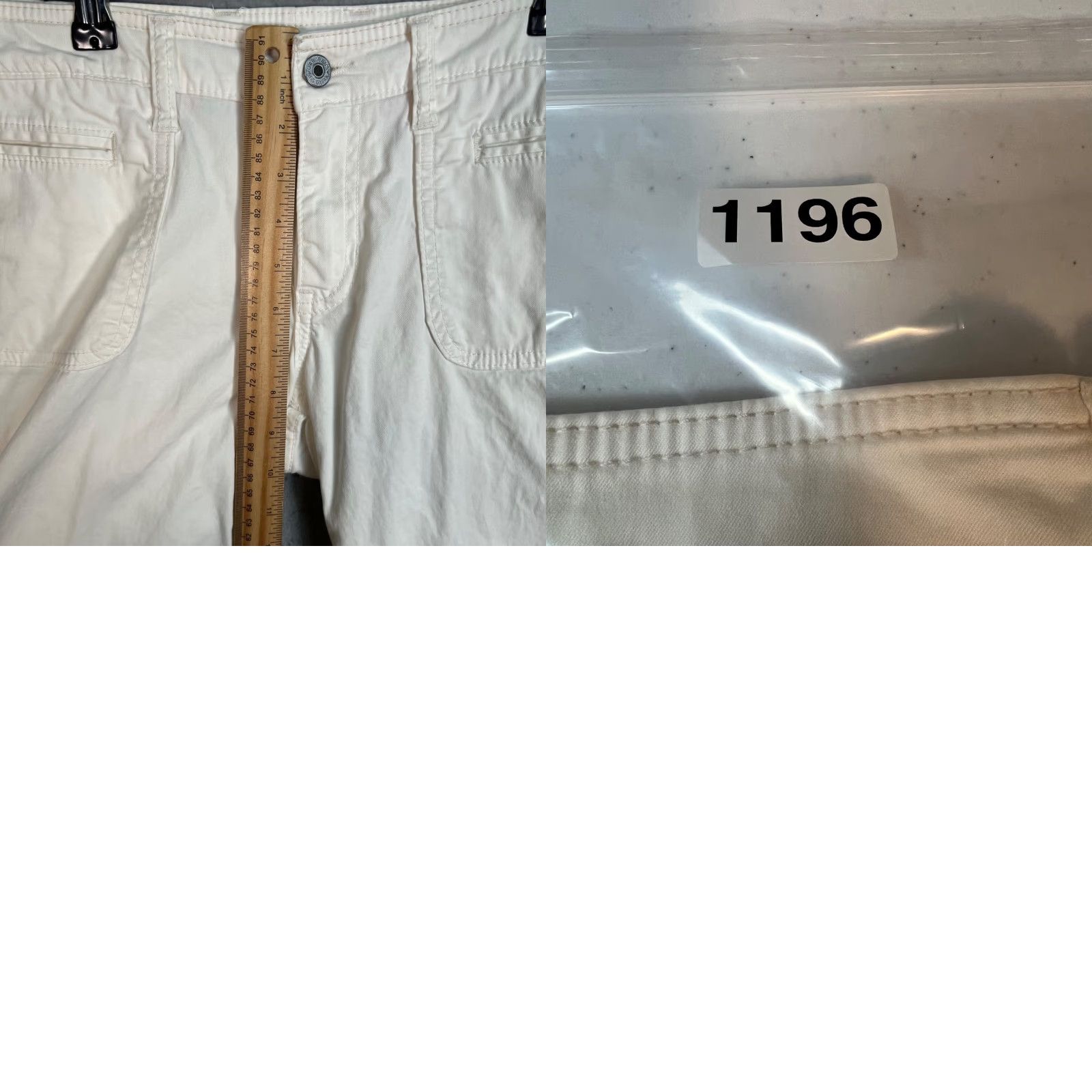 Gap Gap Women Pants - Cropped Straight Leg, Low Rise, White, Size 4, Stretch Cotton Spandex, Casual Summer/Air, 30in Waist, Gap Brand Size 27" / US 4 / IT 40 - 8 Thumbnail