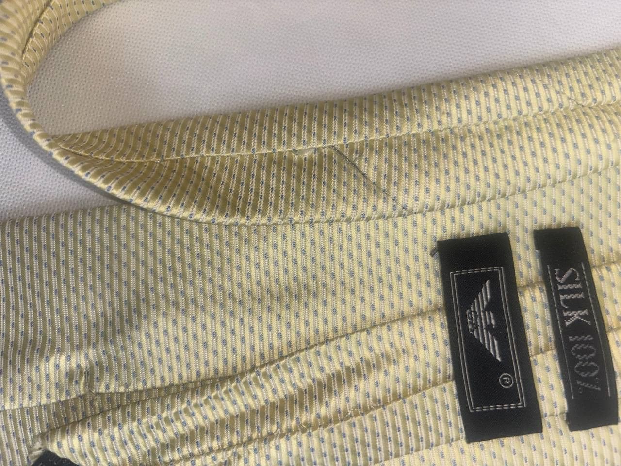 Giorgio Armani GIORGIO ARMANI 100% Silk Necktie tie yellow Made in Italy Size ONE SIZE - 8 Thumbnail
