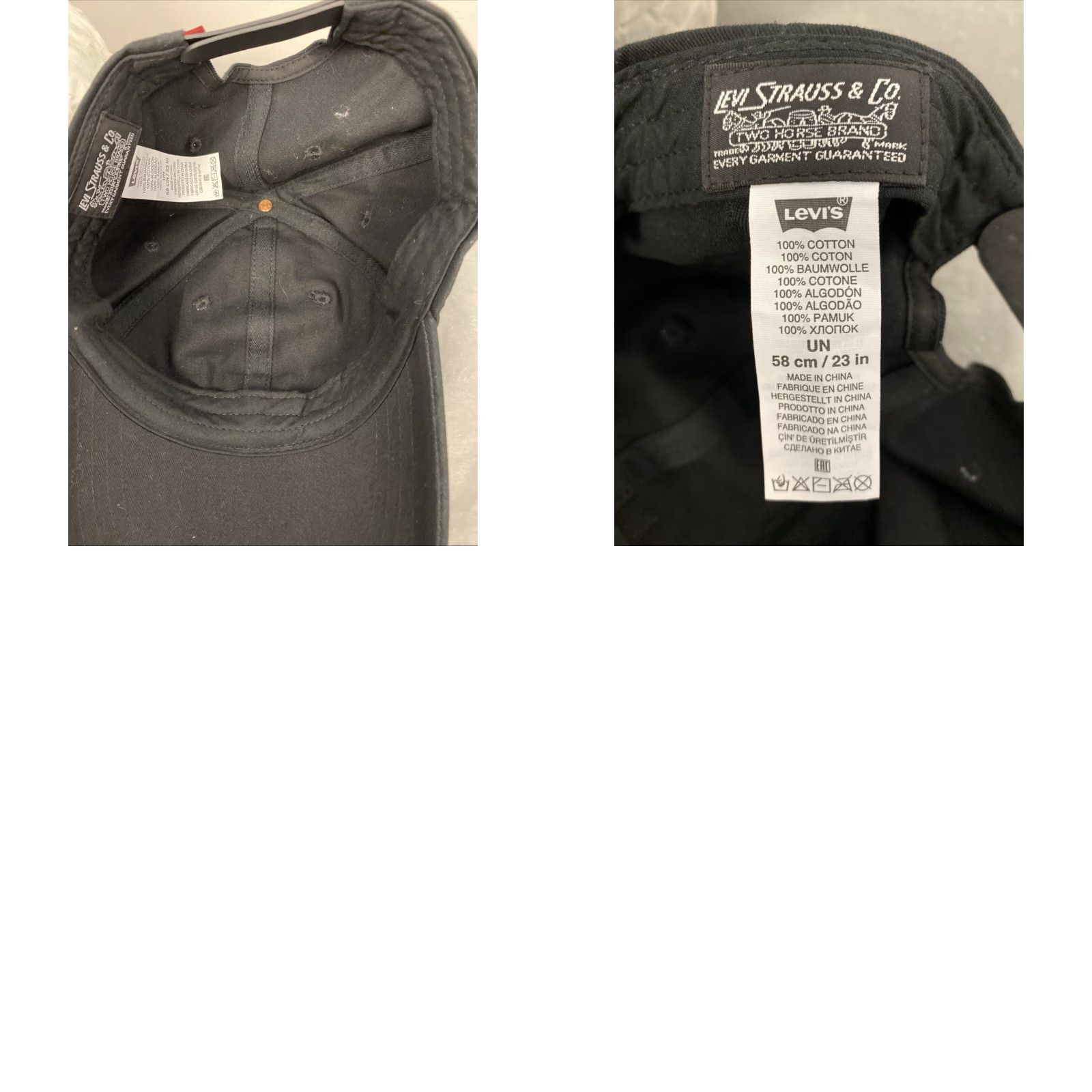 Levi's Levi's Batwing Logo Baseball Cap Hat Men One Size Black Cotton Casual Snapback Size ONE SIZE - 8 Thumbnail