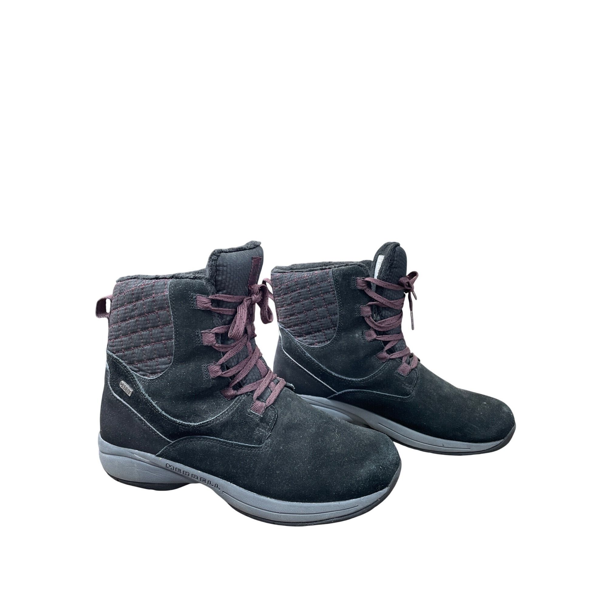 Merrell Merrell Black Womens Waterproof Insulated Suede Ankle Boots Size US 10 / IT 40 - 4 Thumbnail