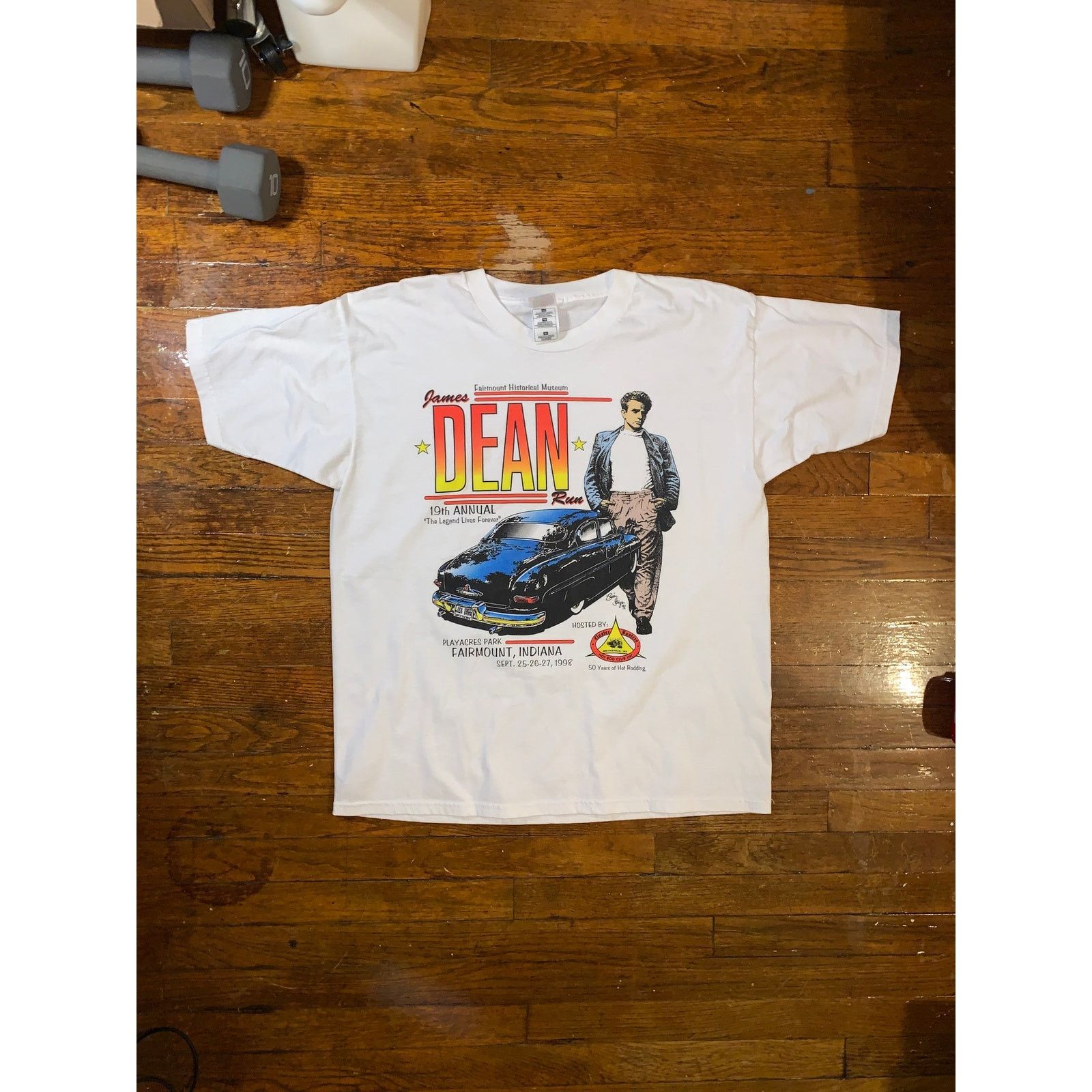 Fruit Of The Loom × Vintage Vintage James Dean T Shirt XL Single Stitch Indiana Car Show Size US XL / EU 56 / 4 - 4 Thumbnail