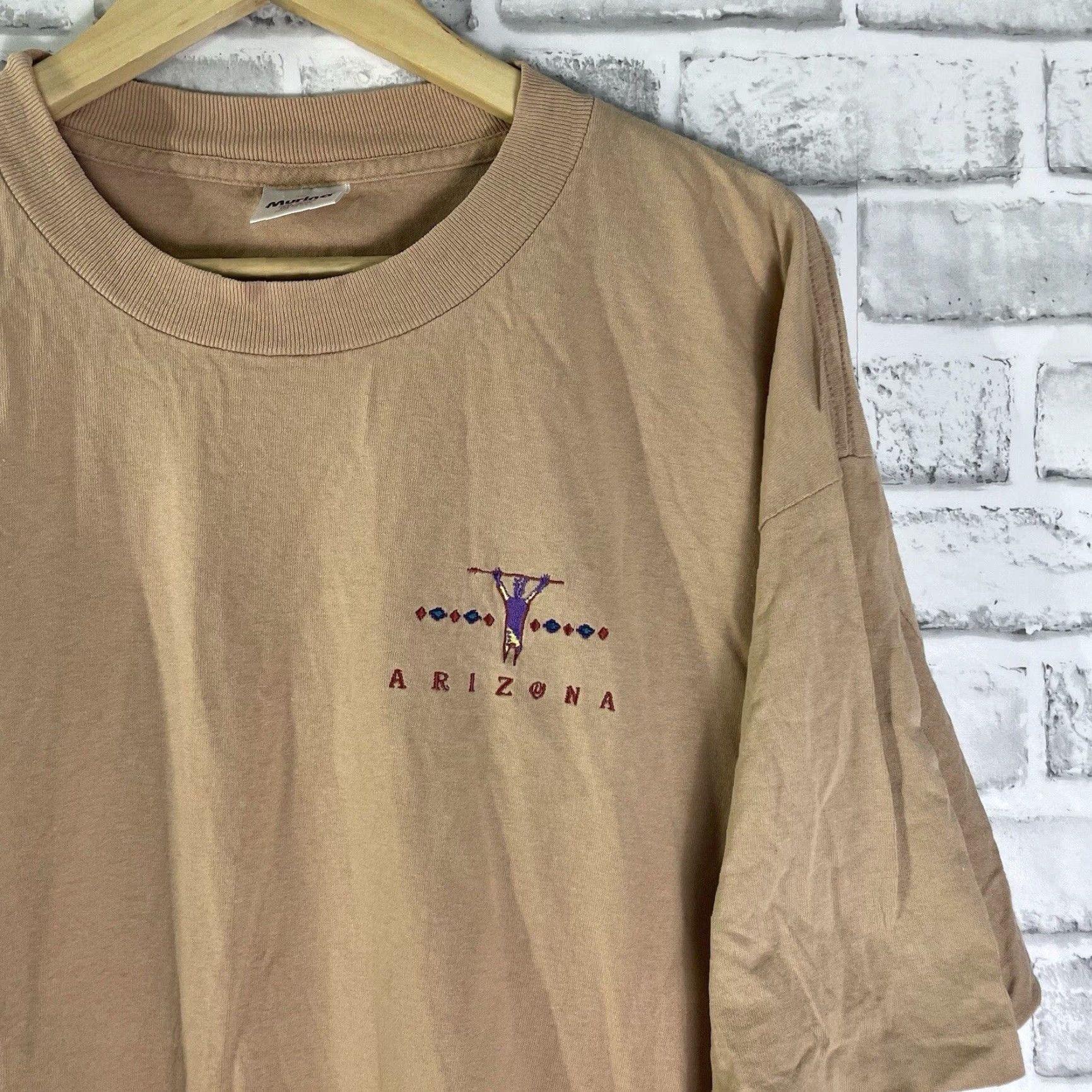 Vintage USA Murina Graphic Tee Mens XL Brown 100% Cotton Arizona T-Shirt Size US XL / EU 56 / 4 - 2 Thumbnail