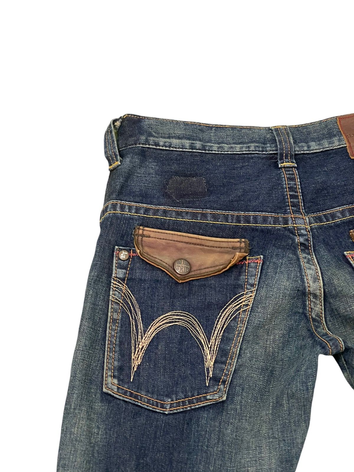 Edwin Flare Jeans Edwin Japan Faded Distress Stretch Boot Cut 8🟦3 Size US 31 - 18 Thumbnail