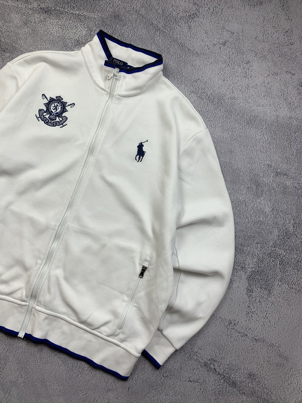 Polo Ralph Lauren Polo Ralph Lauren White Full Zip Sweater XL Crest Logos Mens Size US XL / EU 56 / 4 - 3 Thumbnail