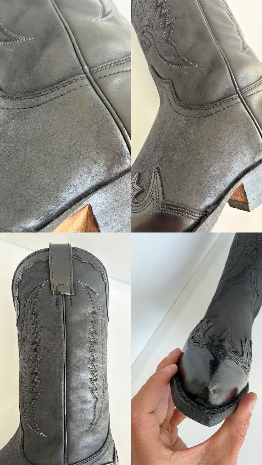 Sendra Sendra Western Horse Gaucho Leather Cowboy Boots Handmade Size US 7 / EU 40 - 16 Thumbnail