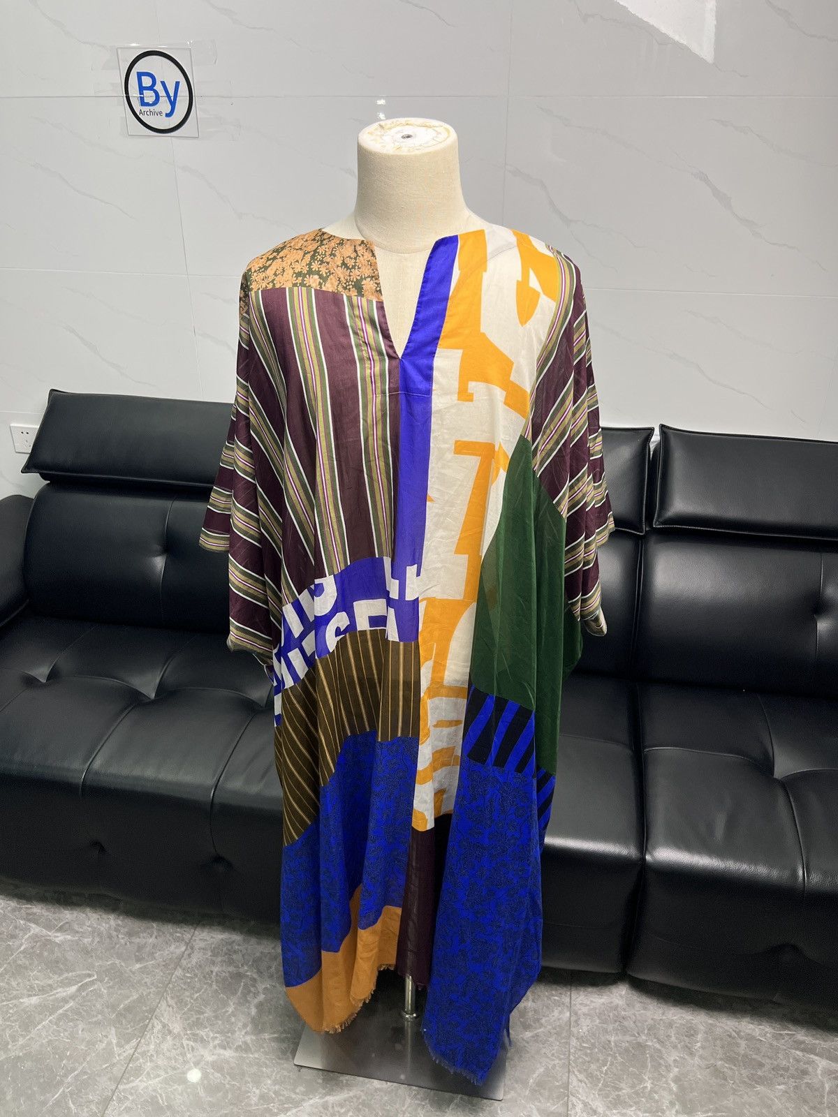 Dries Van Noten Dries Van Noten SS23 Patchwork Print Kaftan Dress Size ONE SIZE - 7 Thumbnail