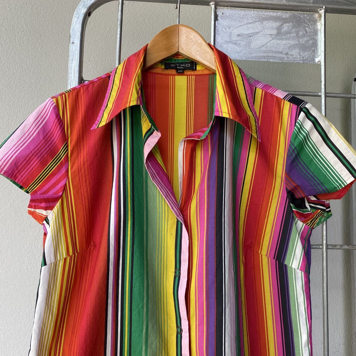Etro ETRO Rainbow Stripe Ruffle Shirt Size S / US 4 / IT 40 - 11 Thumbnail