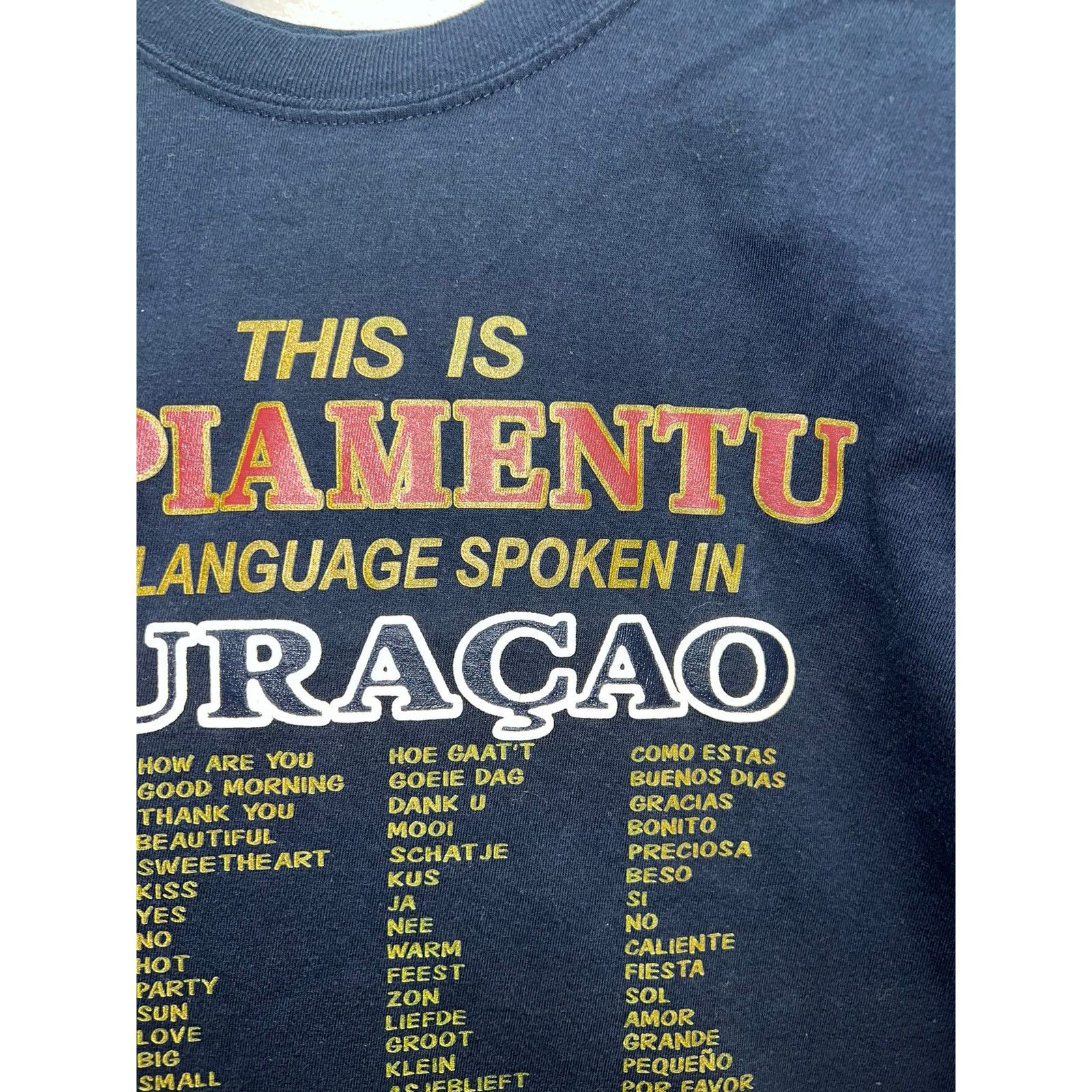 Vintage Vintage Curacao Shirt Papimentu Language Spoken Blue Tee XL Size US XL / EU 56 / 4 - 4 Thumbnail
