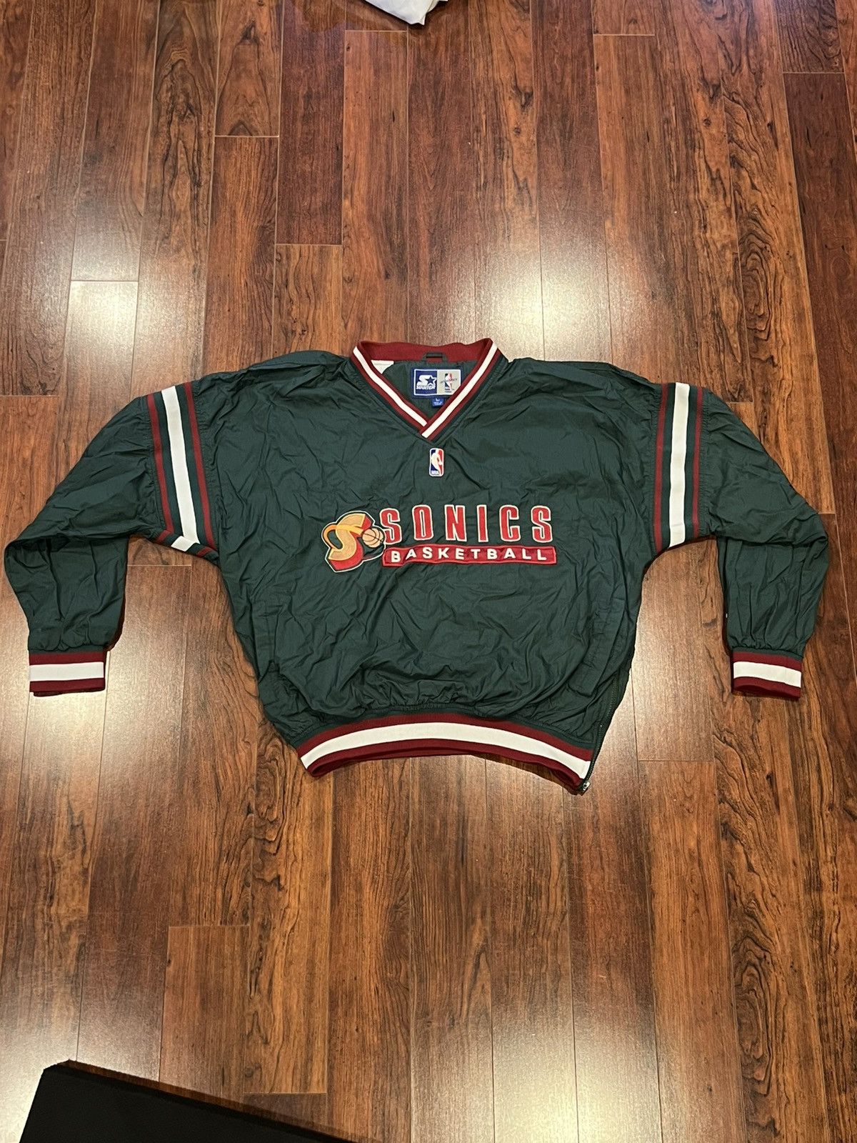 Starter Rare Vintage 90's Seattle Supersonics Starter Windbreaker Size US L / EU 52-54 / 3 - 1 Thumbnail