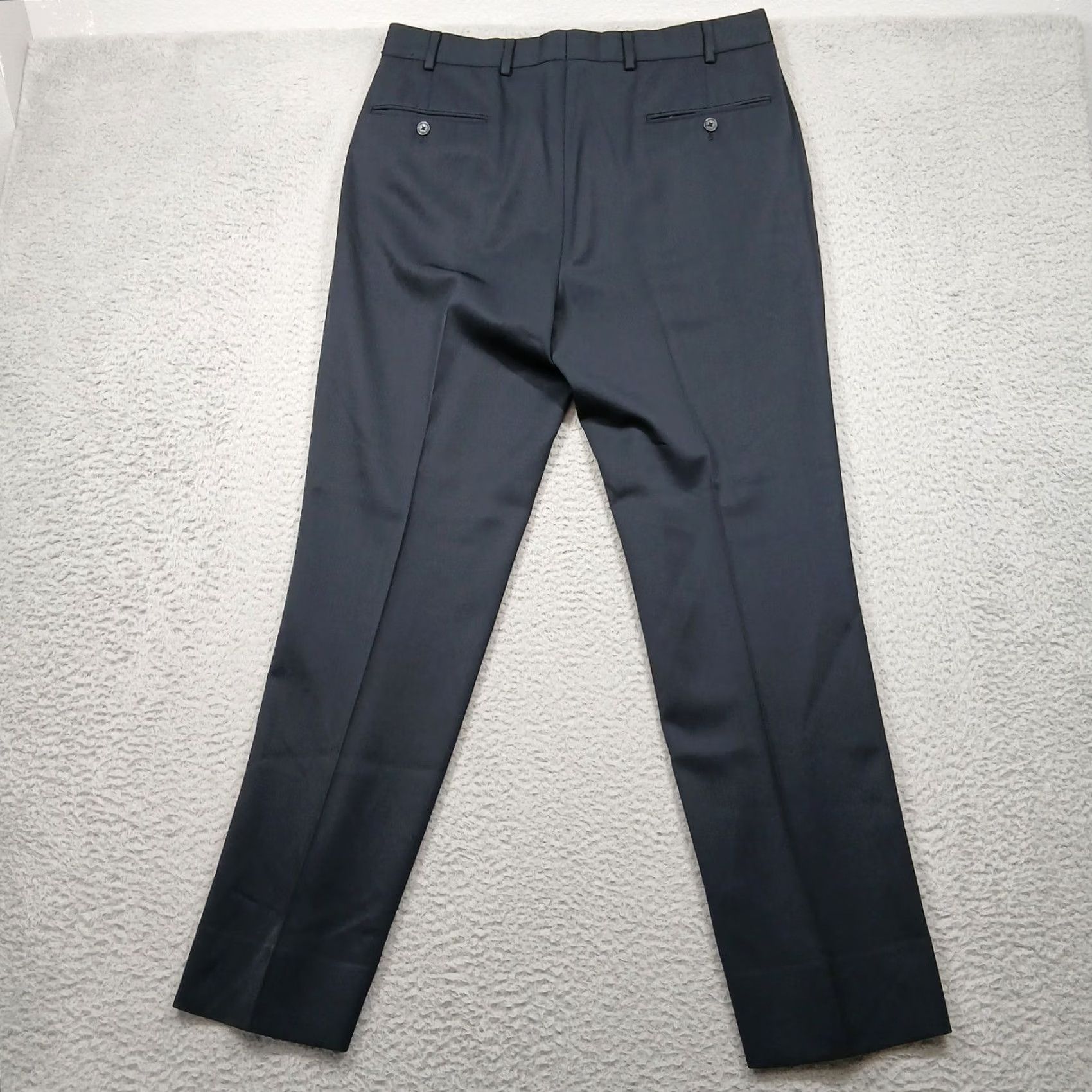 Brooks Brothers Brooks Brothers Madison Fit 100% Wool Dress Pants Mens 35/32 Navy Blue EUC Size US 35 - 3 Thumbnail