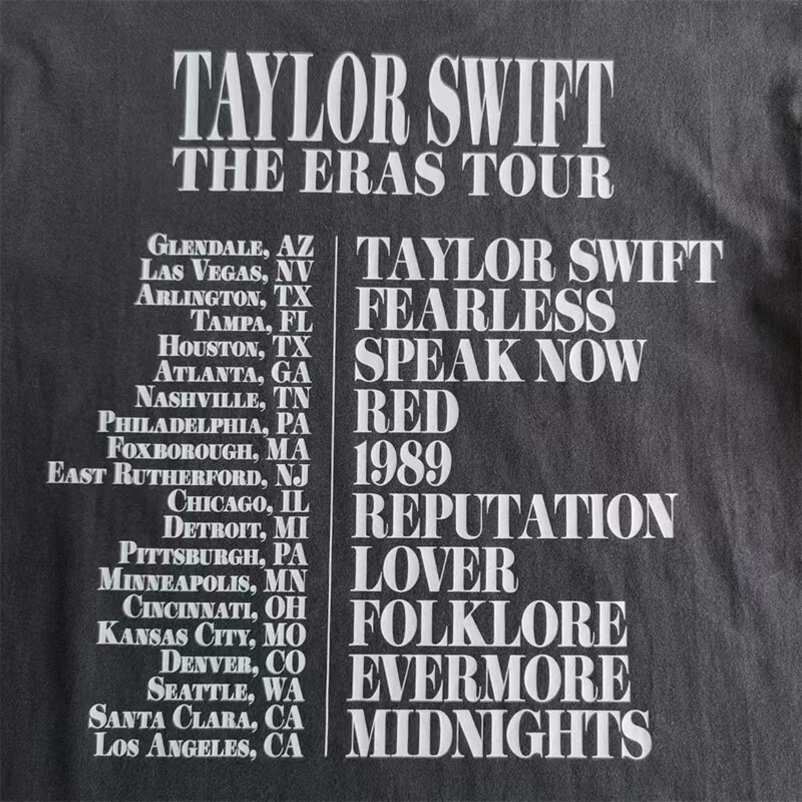 Other Taylor Swift Eras Tour T-Shirt L Black Official Merch Album Size US L / EU 52-54 / 3 - 6 Thumbnail