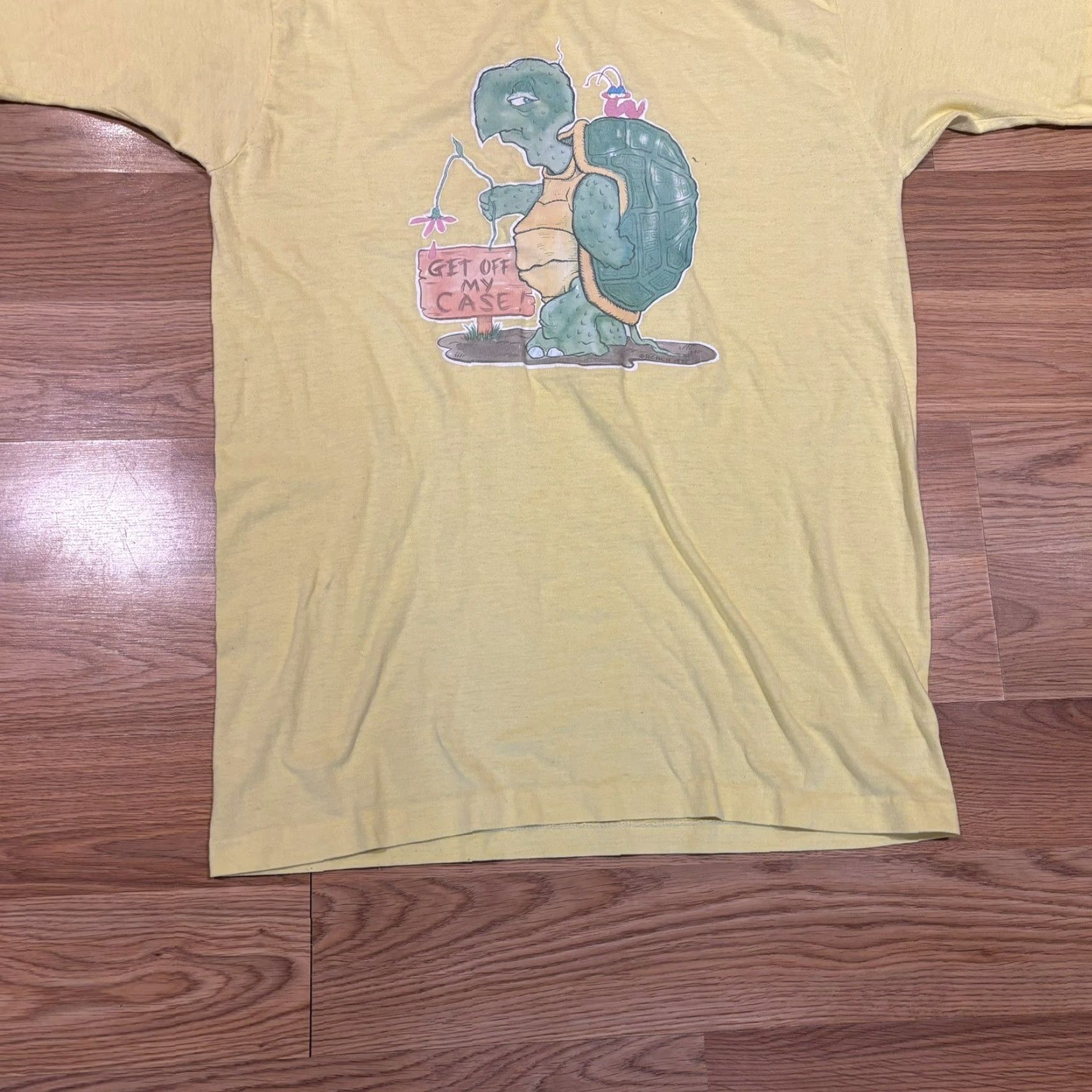 Etro VTG Turtle Shirt Roach 1975 Retro Yellow 1970s Single Stitch Size Large Size L / US 10 / IT 46 - 4 Thumbnail