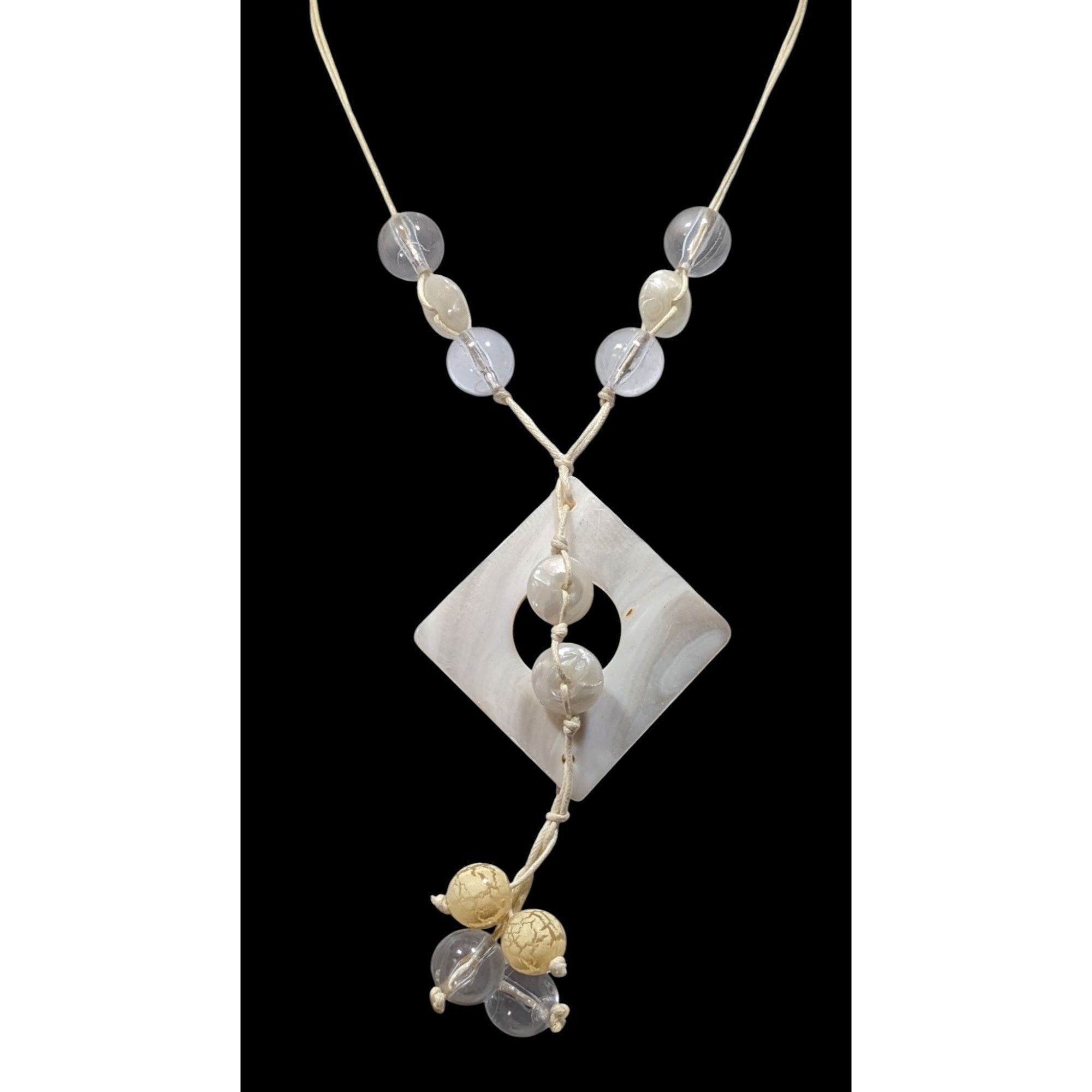 Handmade Mermaidcore Handmade Shell & Bead Pendant Necklace With Adju Size ONE SIZE - 3 Thumbnail