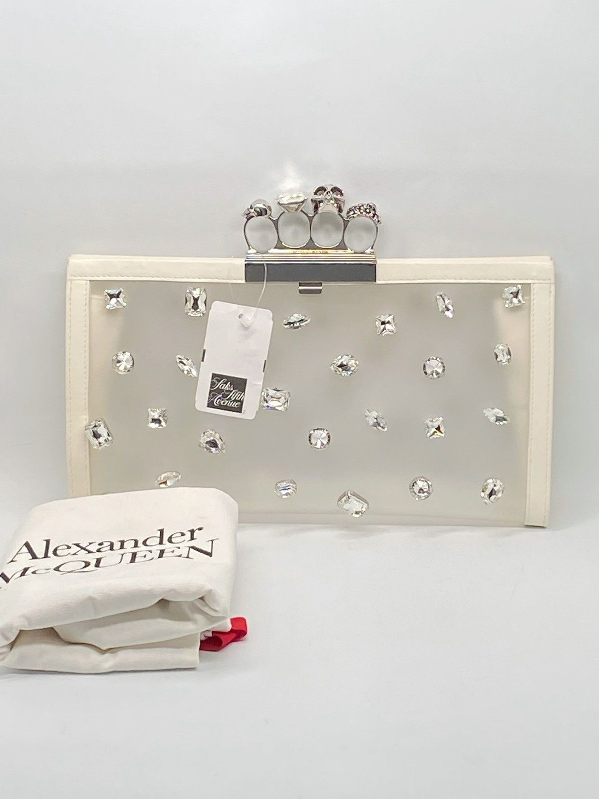 Alexander McQueen Alexander McQueen Four-Ring Knuckle Clasp Crystal clutch Size ONE SIZE - 3 Thumbnail