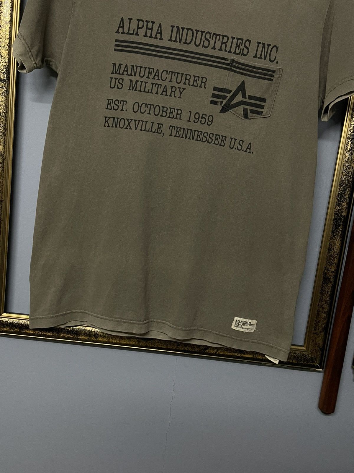 Alpha Industries × Vintage Vintage 90s Designer Alpha Industries Us Military Faded Tee Size US M / EU 48-50 / 2 - 3 Thumbnail