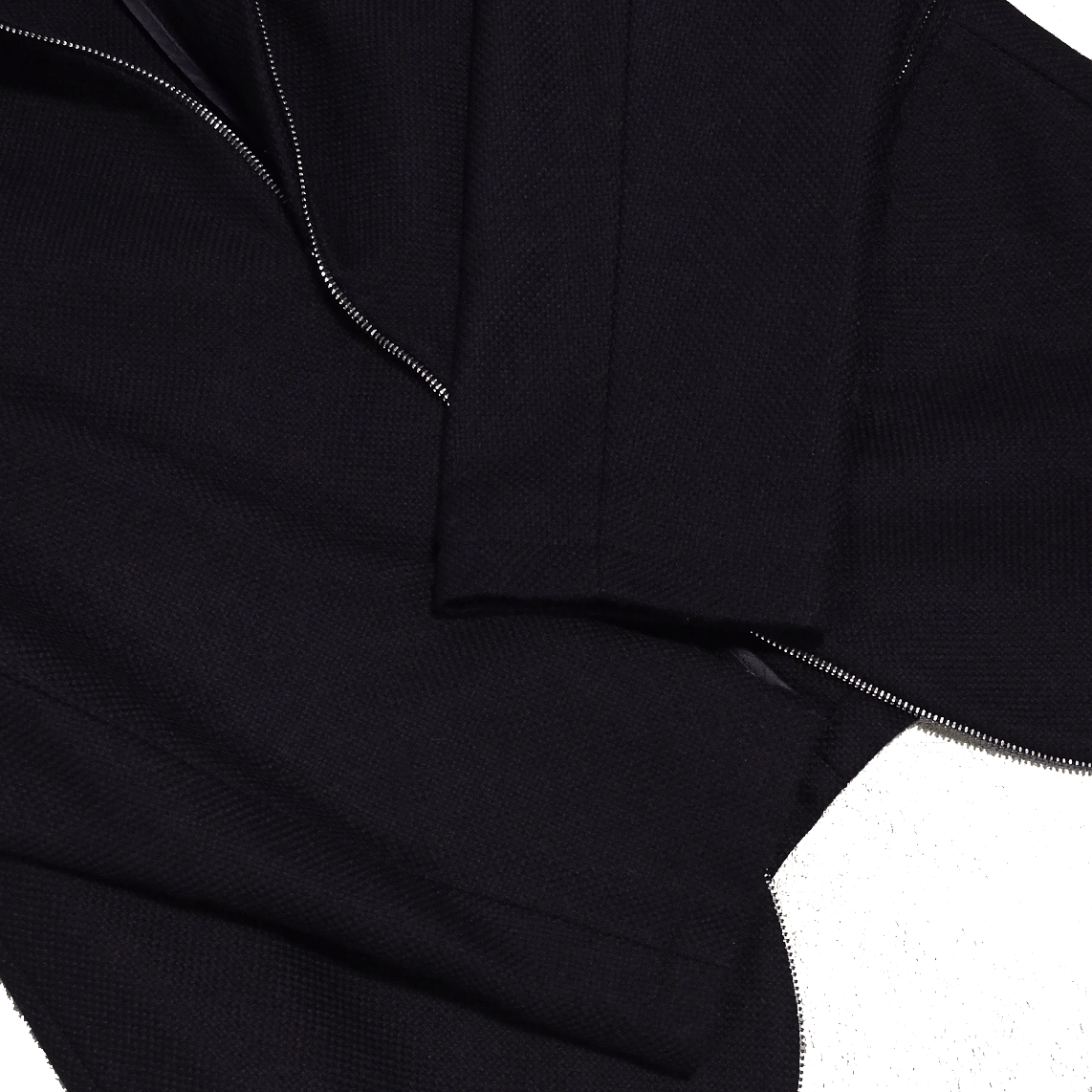 Emporio Armani EMPORIO ARMANI Matt Line Black Wool Blazer Siz 50 Zipper Size 50R - 4 Thumbnail