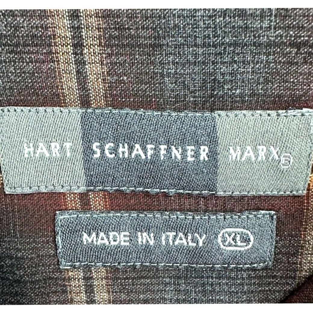 Hart Schaffner Marx Hart Schaffner Marx Shirt Adult XL Grey Orange Plaid Outdoor Mens Button Down Size US XL / EU 56 / 4 - 4 Thumbnail
