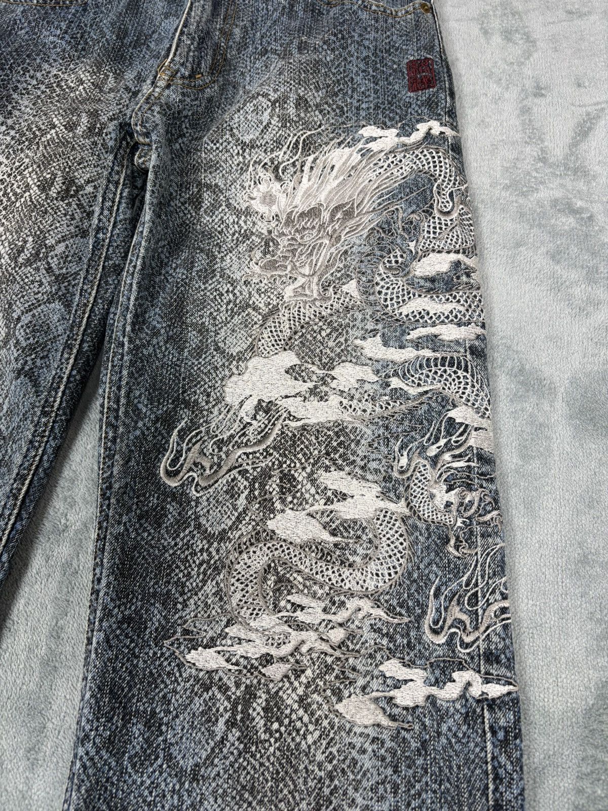 Karakuri Tamashii Karakuri Tamashi Snake Skin Denim Motif Dragon S0230 Size US 30 / EU 46 - 3 Thumbnail
