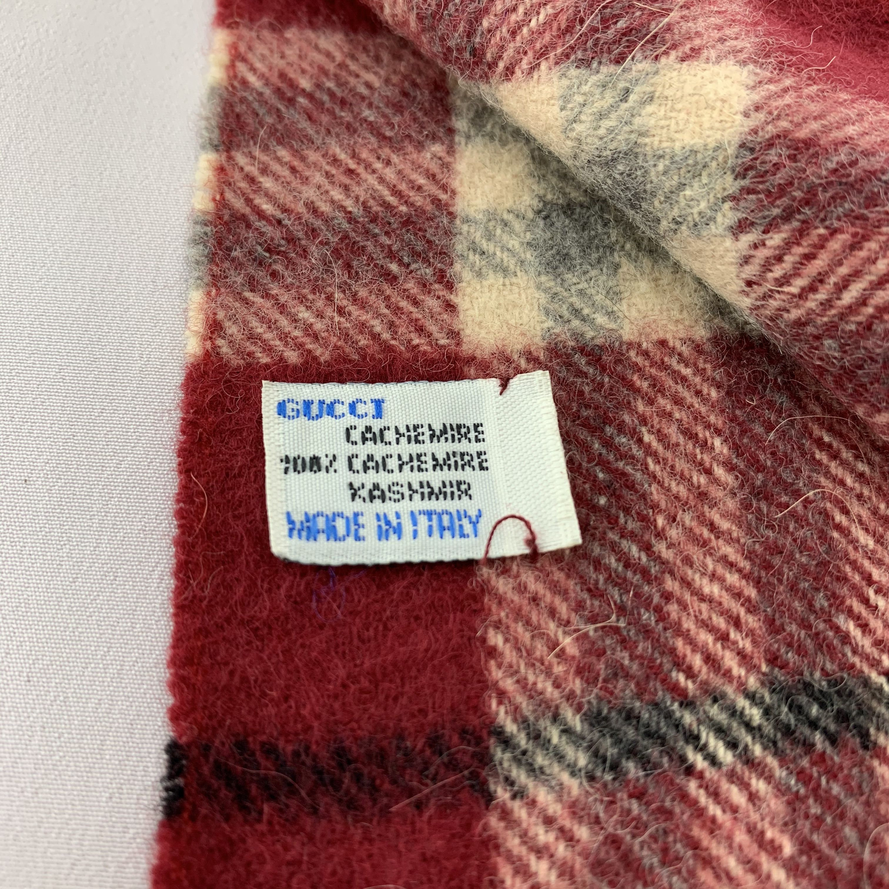 Gucci Vintage 90s Gucci Scarf Cashmere Muffler Neck Wrap BL4015 Size ONE SIZE - 8 Thumbnail