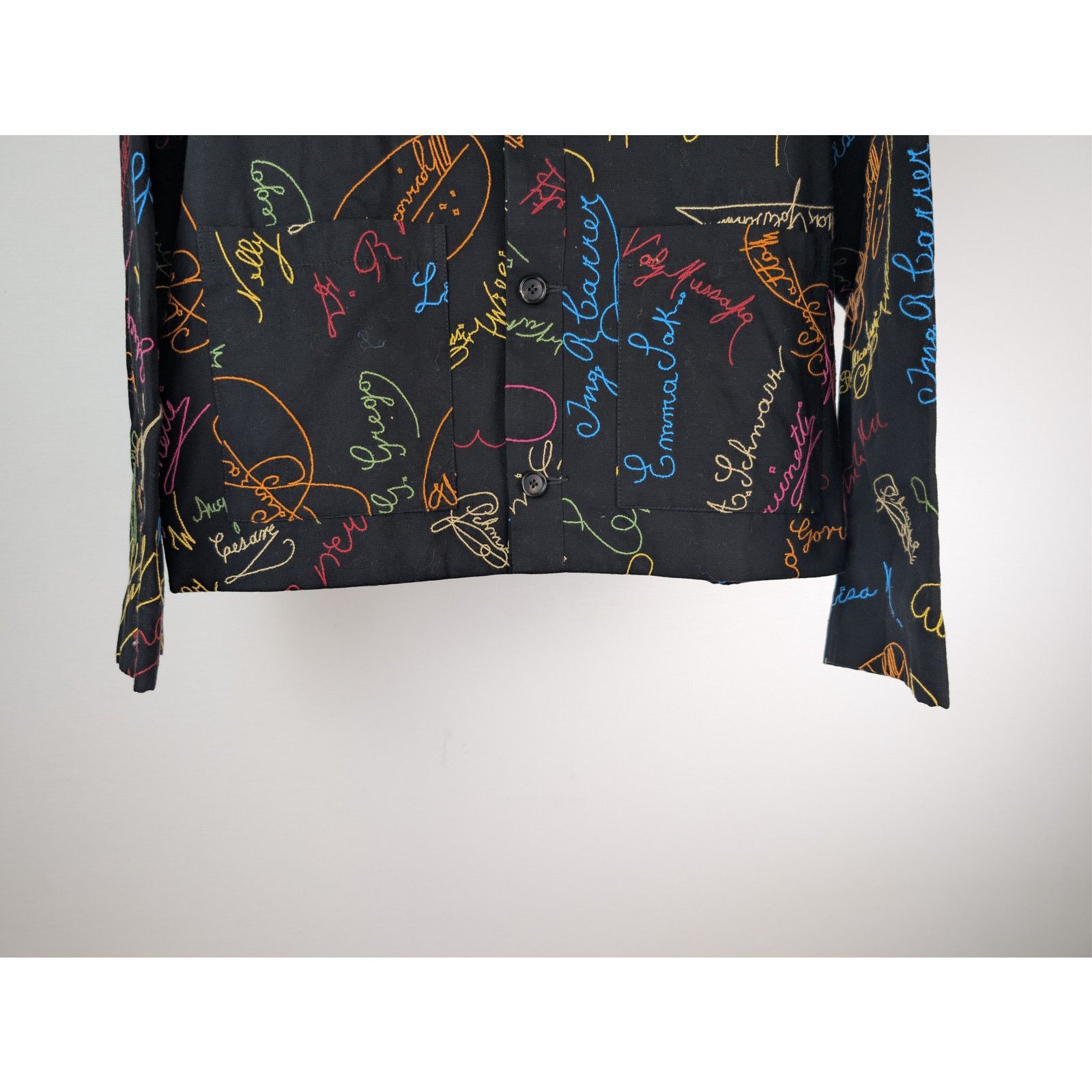 Bode o1rshd1 Signature Scrawl Coat in Black/Multicolor Size US M / EU 48-50 / 2 - 4 Thumbnail