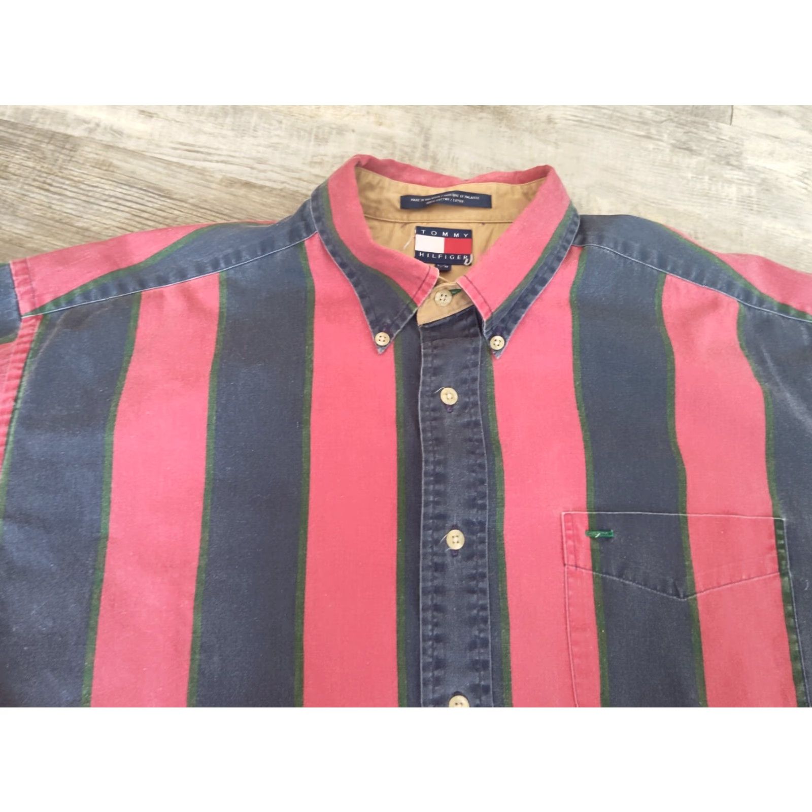 Tommy Hilfiger VINTAGE Tommy Hilfiger Men's Button-Down Shirt L Long Sleeve Striped Cotton Multi 90s Size US L / EU 52-54 / 3 - 6 Thumbnail