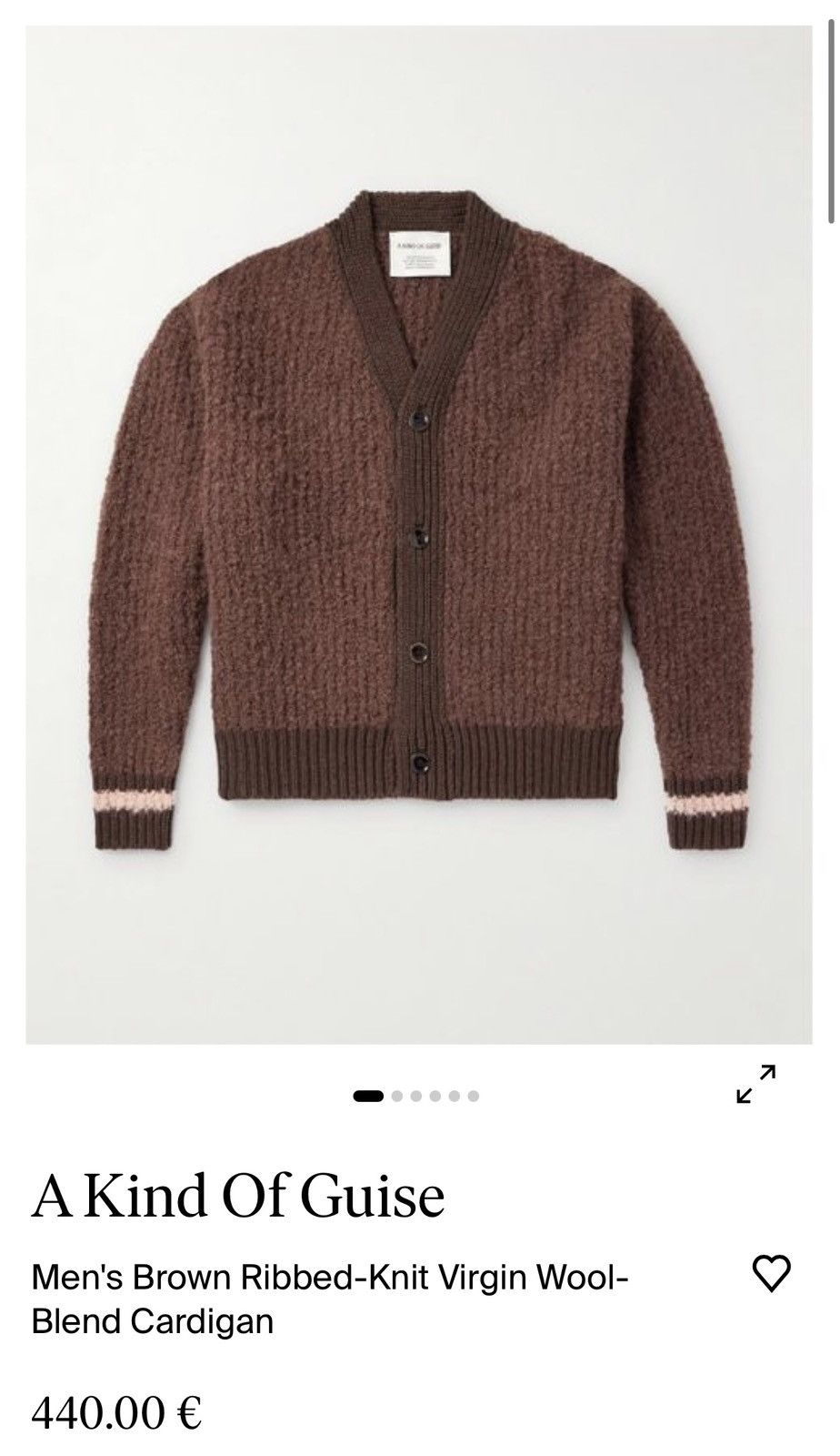 A Kind Of Guise Khuder Knit Cardigan - Burgundy Moose Boucle Size US L / EU 52-54 / 3 - 10 Thumbnail