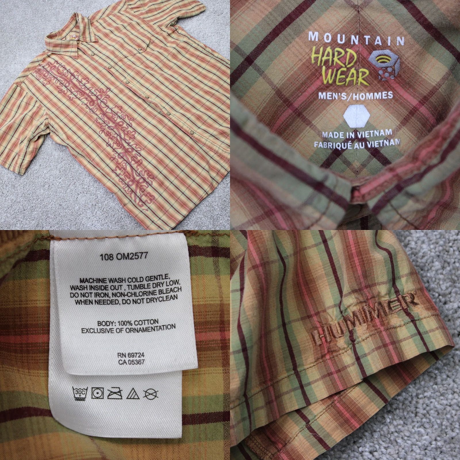 Mountain Hardwear Mountain Hardwear Shirt Mens XL Brown Plaid Geometric Cotton S/S Hummer logo Size US XL / EU 56 / 4 - 8 Thumbnail