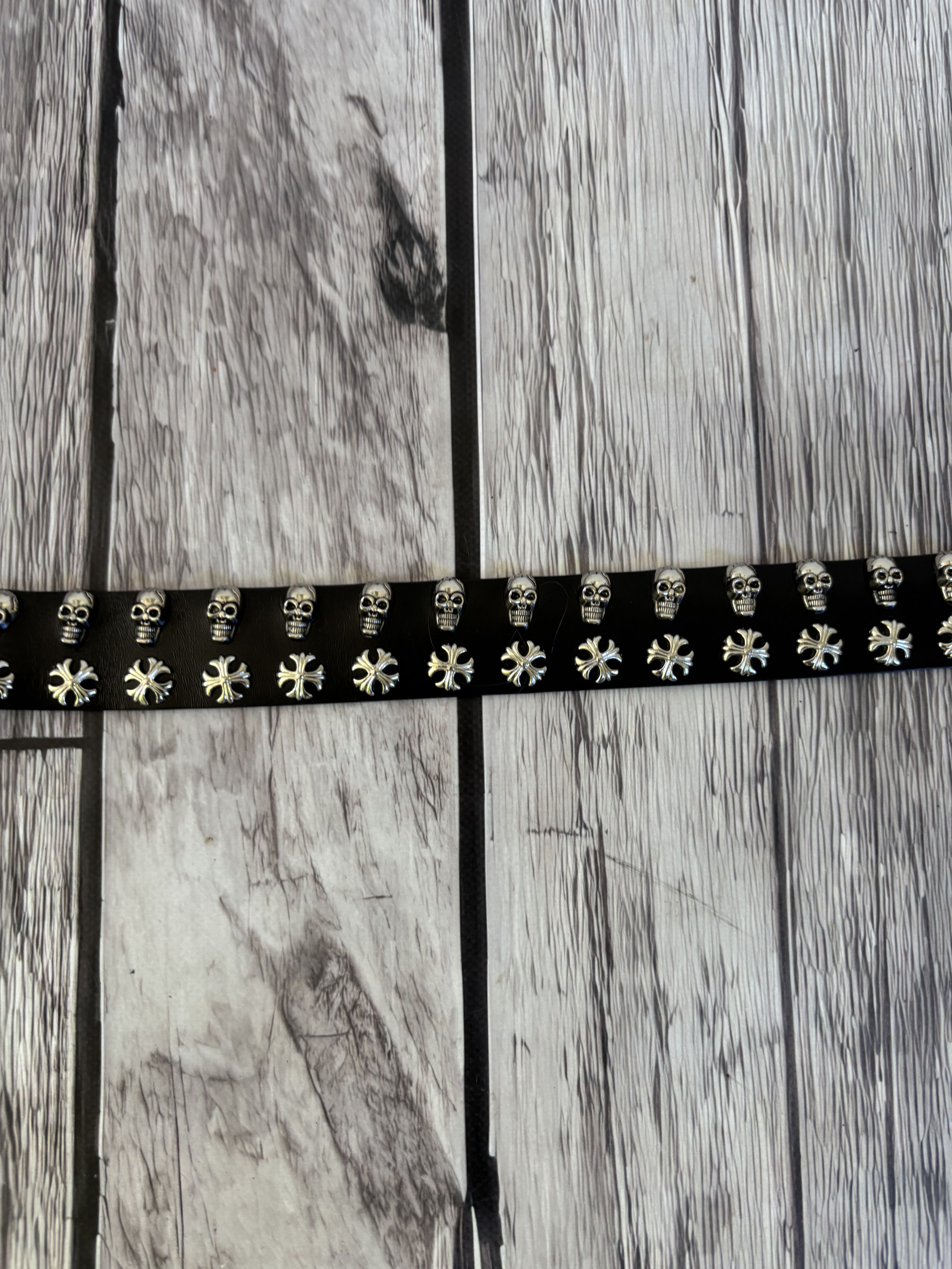 Other VTG CHROME HEARTS DIESEL STYLE HEAVY LEATHER METAL BELT Size ONE SIZE - 10 Thumbnail