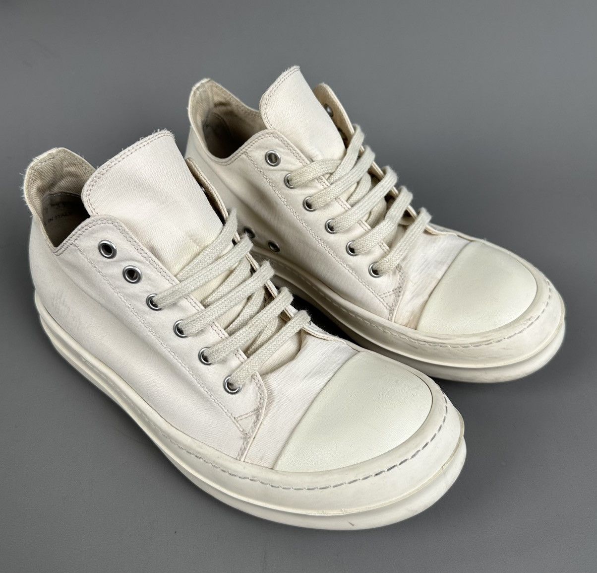 Rick Owens Rick Owens - Drkshdw Ramones Low Logo Patch - White Size US 7.5 / EU 40-41 - 4 Thumbnail