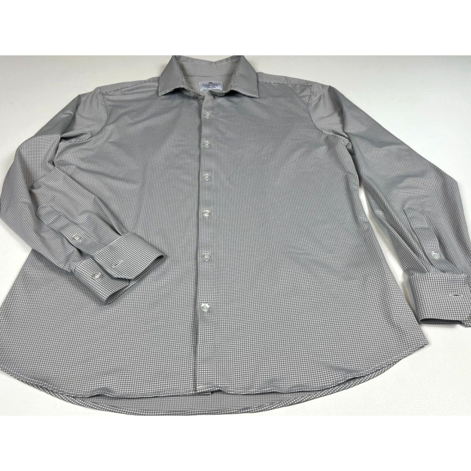 Mizzen+Main Mizzen+Main Button-Up Shirt Long Sleeve Trim Fit Sz L Gingham Gray Mens Shirt Size US L / EU 52-54 / 3 - 4 Thumbnail