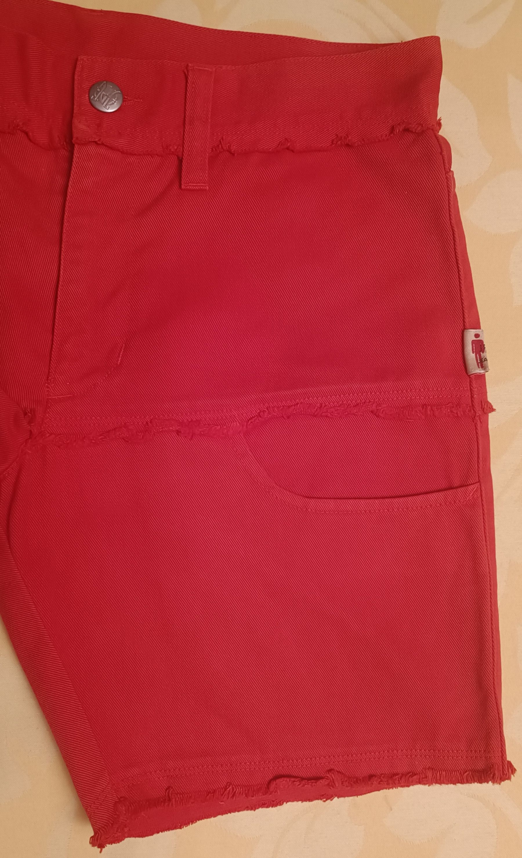 Jean Paul Gaultier 90's - Red denim shorts with fringes Size 26" / US 2 / IT 38 - 3 Thumbnail