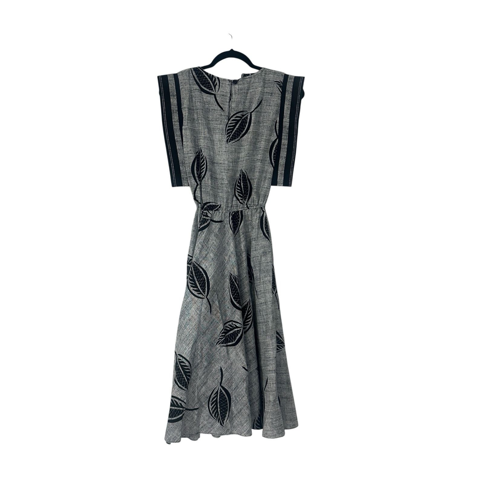 Vintage Vintage Choon Gray Leaf Print Dress Full Circle Boho Midi XS Size XS / US 0-2 / IT 36-38 - 3 Thumbnail