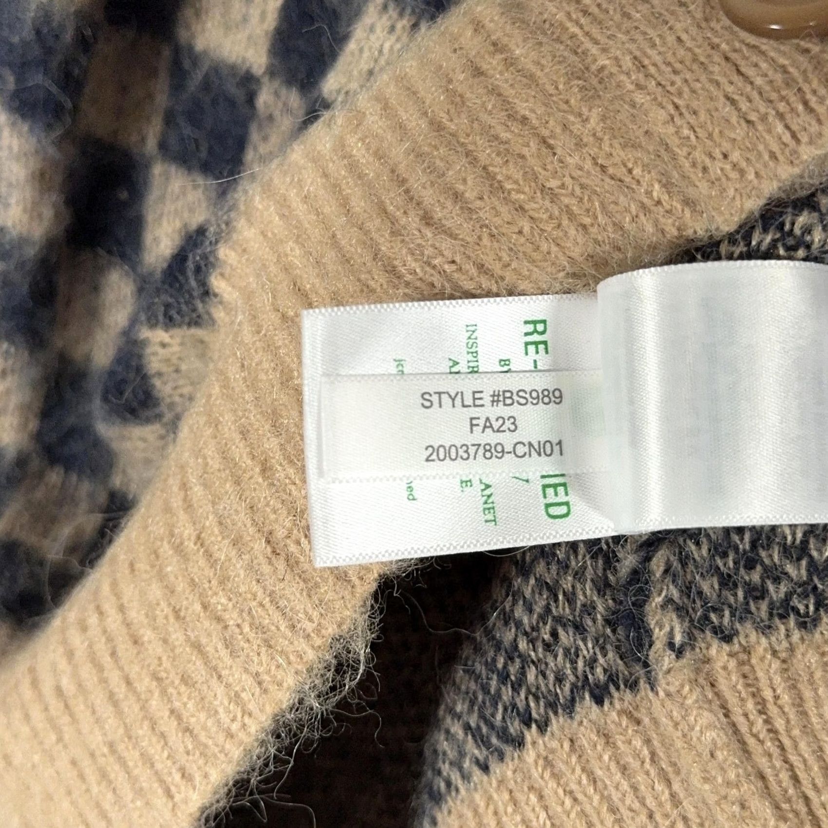 J.Crew J.Crew Cardigan Womens XXS Checkered V-Neck Raglan Knit Wool Alpaca Brushed Yarn Button Front Sweater Brown Navy Tan Pattern Size XXS / US 00 / IT 34 - 6 Thumbnail