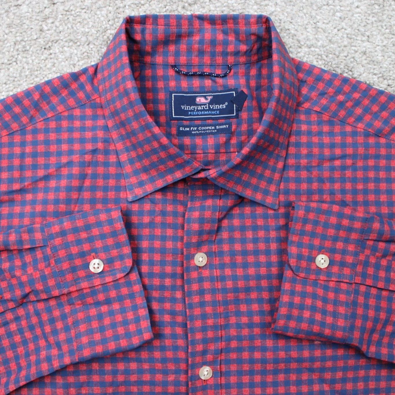 Vineyard Vines Vineyard Vines Button-Up Shirt Mens L Slim Fit Plaid Blue Red Cotton Chest 50 Classic Preppy Size US L / EU 52-54 / 3 - 2 Thumbnail