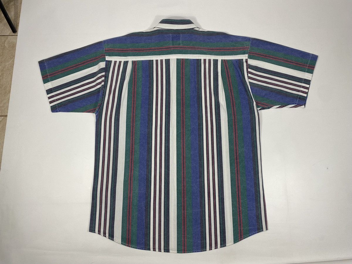 Vintage LASTDROP🔥 Vintage 80s 90s Fade Out Light Denim Striped Shirt Size US XL / EU 56 / 4 - 13 Thumbnail