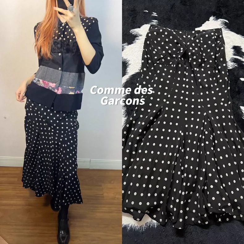 Junya Watanabe Comme des Garcons Polka Dot Midi Skirt - dmc Size US 30 / EU 46 - 1 Thumbnail
