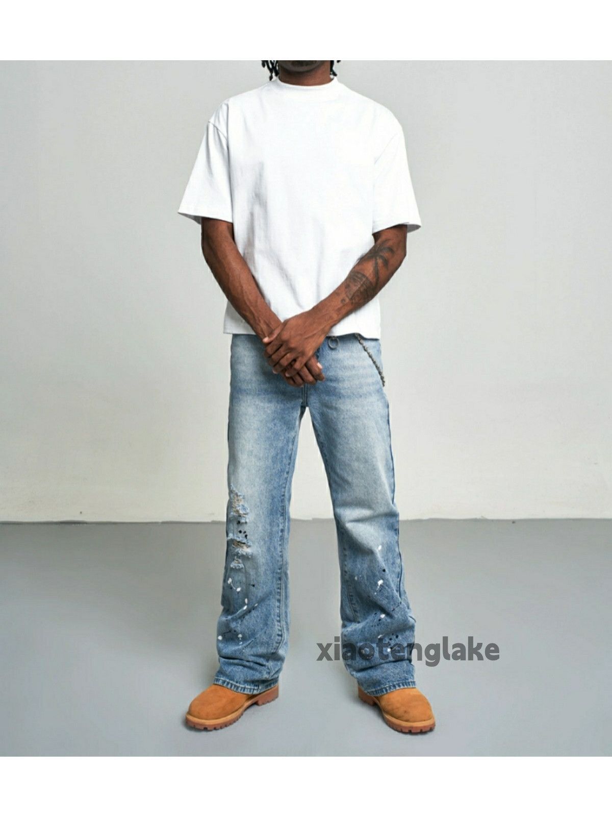 Jean × Vintage Washed faded cleanfit yuppie bootcut paint flared jeans Size US 30 / EU 46 - 1 Thumbnail