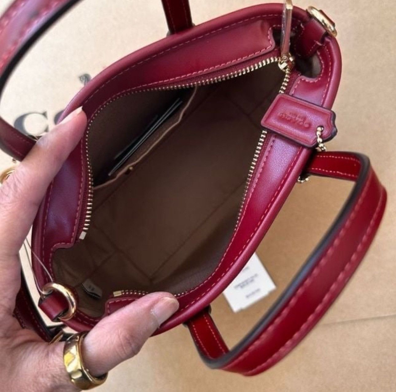 Coach NWT ❤️ Coach City Mini Tote Bag Signature Canvas Cherry Print Size ONE SIZE - 4 Thumbnail